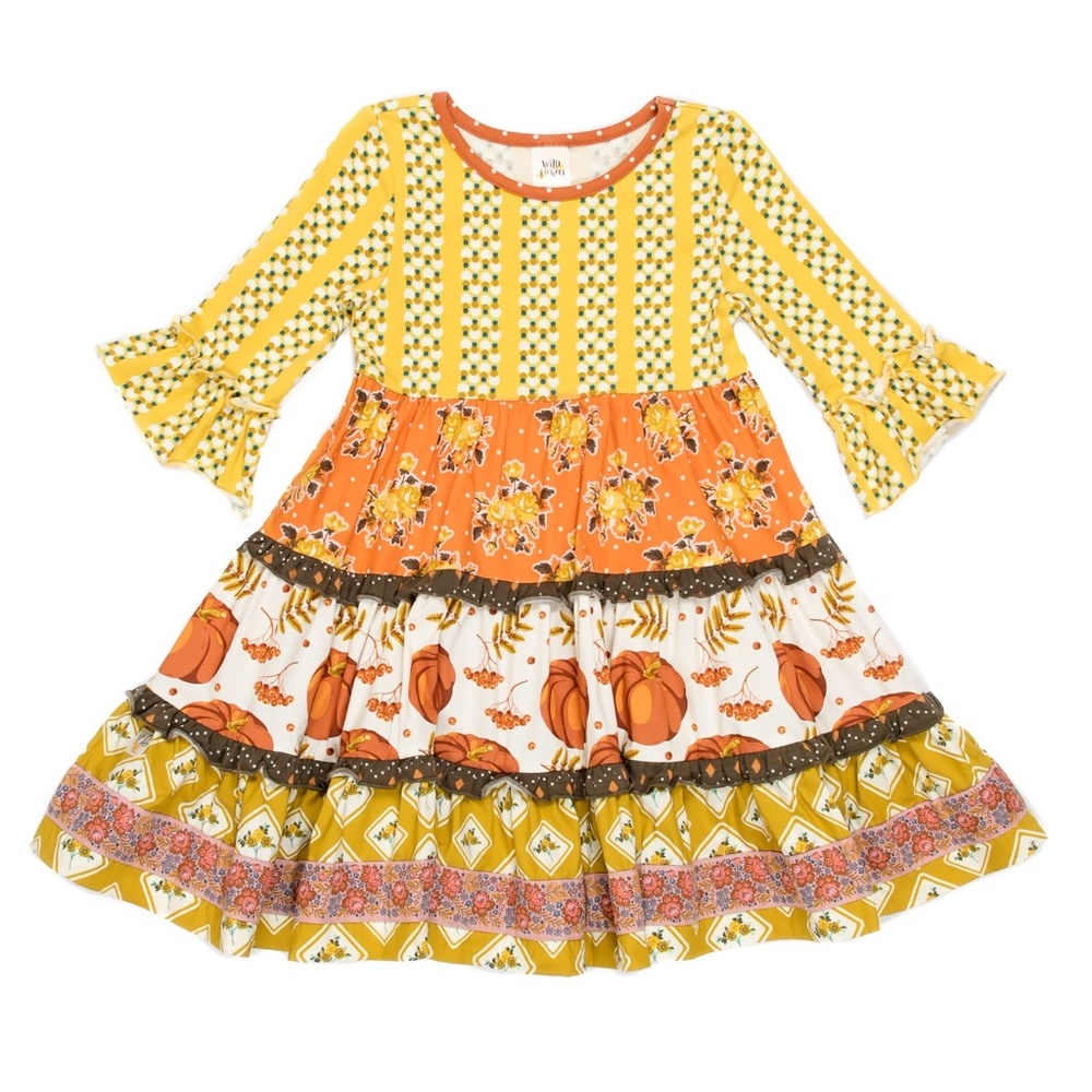 VGUC Girls WildFlowers Wild Flowers Pumpkin Dress Size 6